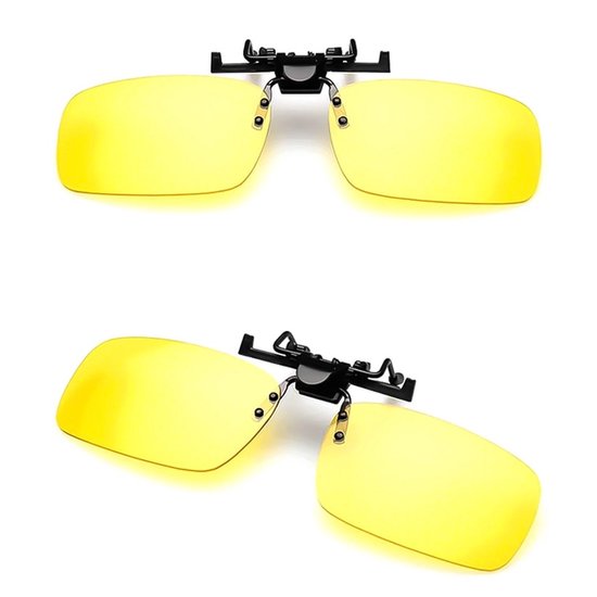 Nachtbril - Overzet zonnebril  -Clip-On Geel  - Opzetzonnebril
