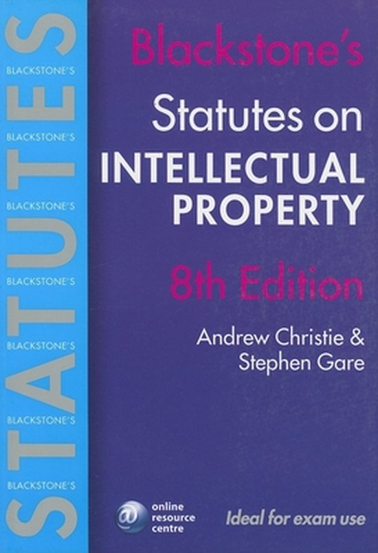 Blackstone's Statutes on Intellectual Property - cover