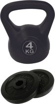 Tunturi - Fitness Set - Halterschijven 2 x 2,5 kg - Kettlebell 4 kg