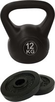 Tunturi - Fitness Set - Halterschijven 2 x 1,25 kg - Kettlebell 12 kg