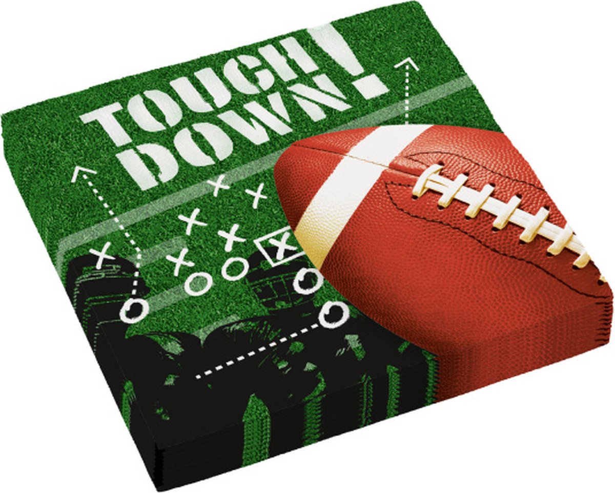 Amscan Servetten Touchdown! Jongens 33 X 33 Cm Papier 16 Stuks