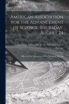 American Association for the Advancement of Science, Thursday, August 24 [microform]