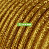 LEDatHOME – 2 aderige - Ronde glinsterende elektrische kabel bedekt met Rayon effen kleur stof - Goud  – 5 meter | Van buiten SCHITTEREND, van binnen SUBLIEM!
