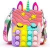 foto van Pop it tas - fidget toys - unicorn tas - regenboog pop its