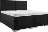 Boxspring Elektrische  Plint 140x210 Compleet Zwart 4 Vlaks