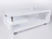 Salontafel - Lana - Hoogglans - Wit - op wieltjes