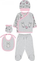 Baby newborn 5-delige kleding set meisjes - Newborn set - Cury Rabbit Babykleding - Babyshower cadeau - Kraamcadeau