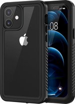 iPhone 12 Hoesje - Waterdicht Transparant Backcover Shockproof Case met Ingebouwde Screen Protector