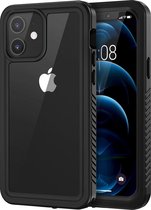 iPhone 12 Hoesje - Waterdicht Transparant Backcover Shockproof Case met Ingebouwde Screen Protector