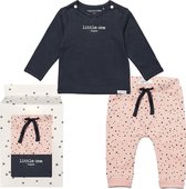 Noppies Cadeauset (2delig) Broek Peach met stip en Shirt Charcoal - Maat 56