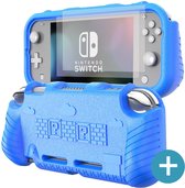 Nintendo Switch Lite Protective Case - Blauw - met 2x Screenprotector Glas