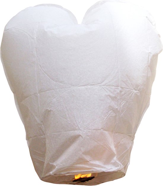 Luxe Witte Hartvormige Wensballonnen vliegende papieren lantaarns ufo ballon  wens ballon wensballon: VOLANTERNA®