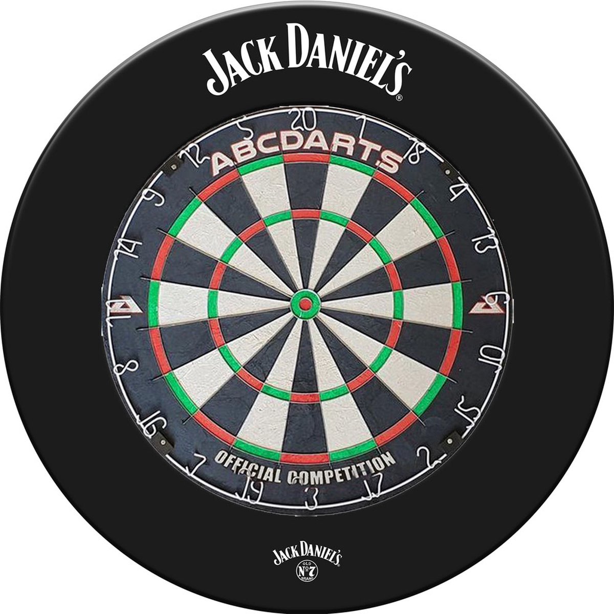 ABC Darts - Dartbord Surround Ring Jack Daniel's + ABCDarts Pro Dartbord + 2 Sets Darts