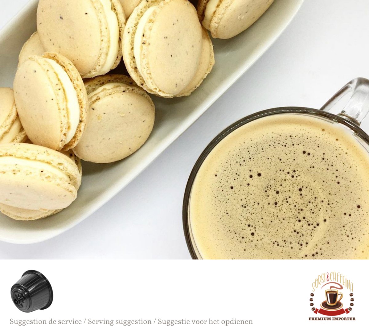 Macaron Espresso Noir Tasse à Café Italienne