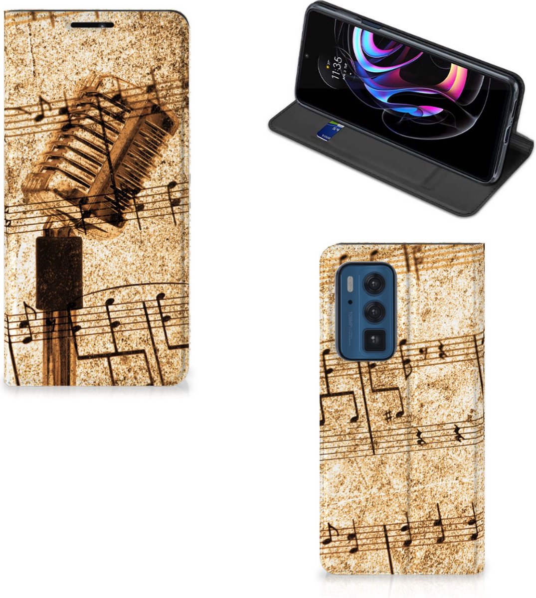 Book Case voor Motorola Edge 20 Pro Stand Case Bladmuziek