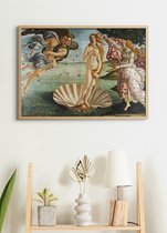 Poster In Houten Lijst - De Geboorte van Venus - Sandro Botticelli - Large 50x70 - Renaissance Kunst