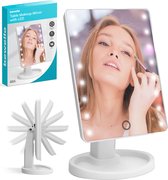 Make Up Spiegel met LED verlichting – Staande spiegel – Cosmetica / Visagie Spiegel - Scheerspiegel - op batterijen - Leuk Cadeau