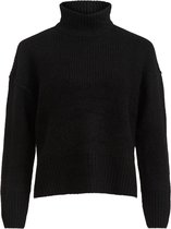 Vila VIMELIA HIGH NECK L/S KNIT TOP/SU Dames Black- maat XS