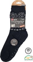 Antonio Heren Huissokken – Zwart en Grijs -  Antislip ABS - One Size (42-46) - Warme Huissokken - Kerstcadeau voor mannen