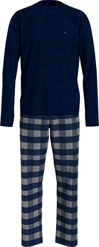 Tommy Hilfiger heren pyjama - blauw met grijs - Maat: XL |