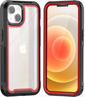 Apple iPhone 13 Backcover - Zwart / Rood - Shockproof Armor - Hybrid - Drop Tested