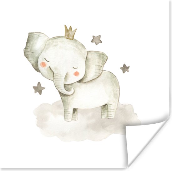 Affiche Jungle - Éléphant - Kroon - 75x75 cm