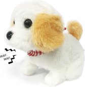 Interactieve Hondje met Beweging en Geluid - Knuffel Hond - Cute Little Puppy - 18cm (incl.batterijen)