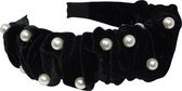 Jessidress® Luxe Diadeem Chique Dames Haar Diadeem van velours met vaste knot Velvet Haarband - Zwart