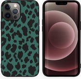 iMoshion Design voor de iPhone 13 Pro Max hoesje - Luipaard - Groen / Zwart