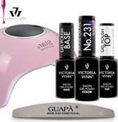 Victoria Vynn™ Gellak Starterspakket + Gellak Lamp | Gellak Base En Topcoat | Professionele Gellak Set | Cat Eye Gellak | Cat Eye Rubin 231