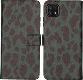 iMoshion Design Softcase Book Case Samsung Galaxy A22 (5G) hoesje - Green Leopard