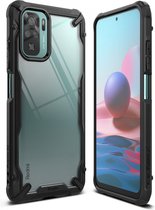 Ringke Fusion X Backcover Xiaomi Redmi Note 10 (4G) / Note 10S hoesje - Zwart