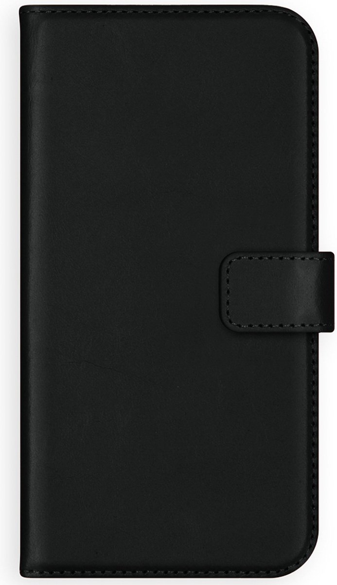 Selencia Hoesje Geschikt voor iPhone 13 Pro Hoesje Met Pasjeshouder - Selencia Echt Lederen Bookcase - Zwart