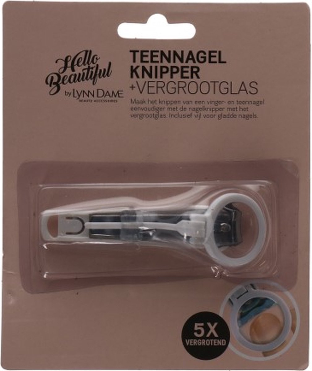 Hello beautiful | Teennagel knipper met vergrootglas | Nagelknipper | 5 x vergrotend | Met nagelvijl | Nagels knippen