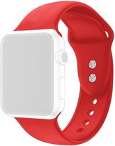 By Qubix Siliconen sportbandje - Rood - Dubbele druksluiting - Geschikt voor Apple Watch 42 - 44 - 45 - Ultra - 49mm - Compatible Apple watch bandje -