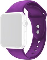 By Qubix Siliconen sportbandje - Paars - Dubbele druksluiting - Geschikt voor Apple Watch 42mm - 44mm - 45mm - Ultra - 49mm - Compatible Apple watch