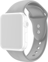 By Qubix Siliconen sportbandje - Grijs - Dubbele druksluiting - Geschikt voor Apple Watch 38mm - 40mm - 41mm - Compatible Apple watch bandje -