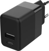 iMoshion USB C / USB A Oplader Adapter - Snellader 20 Watt - Fast Charger Lader - Zwart
