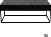 Zwarte salontafel vissengraat groot 120x60x45cm