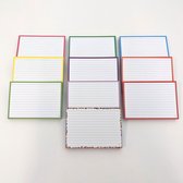 Leitner Flashcards - A6 Kleurenpakket 500 stuks - 10 x 15 cm - 300 grams - 10 pakjes A6 in 10 verschillende kleuren - Gelinieerd dubbelzijdig - 100% FSC karton & 100% gemaakt in NL