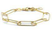 Schitterende Zilveren Gold Plated Armband Paperclip 18 cm.