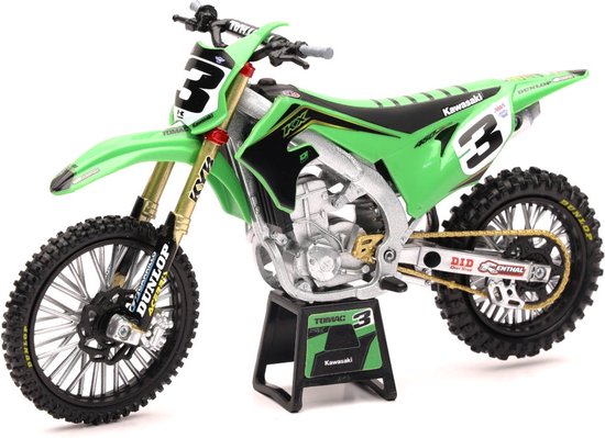 Modèle Statique Moto Cross Kawasaki KX450 #319 - Échelle 1/12, New Ray