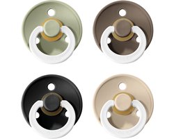 Bibs fopspeen - maat 2 6-18 maanden - 4 stuks - sage - dark oak - black - vanilla glow in the dark