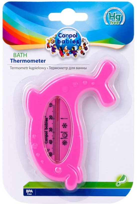 Thermomètre de bain pour bébé Canpol Babies - Rose Dauphin Rose