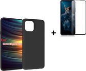 Hoesje Motorola Moto Edge 20 Lite - Screenprotector Motorola Moto Edge 20 Lite - Zwart Siliconen Case + Full Screenprotector