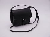 SENSE Schoudertas Bella zwart - Italiaanse Crossbody bag - Toscaanse leer