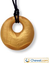 Chewel® Bijtketting Gold Round Kauwsieraad Goud | Extra Stevig | Meer Rust en Concentratie | Stop Nagelbijten en Overprikkeling | BPA vrij