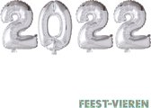 Folieballon 2022 zilver 86cm | Oud & Nieuw Versiering | Nieuwjaar ballonnen