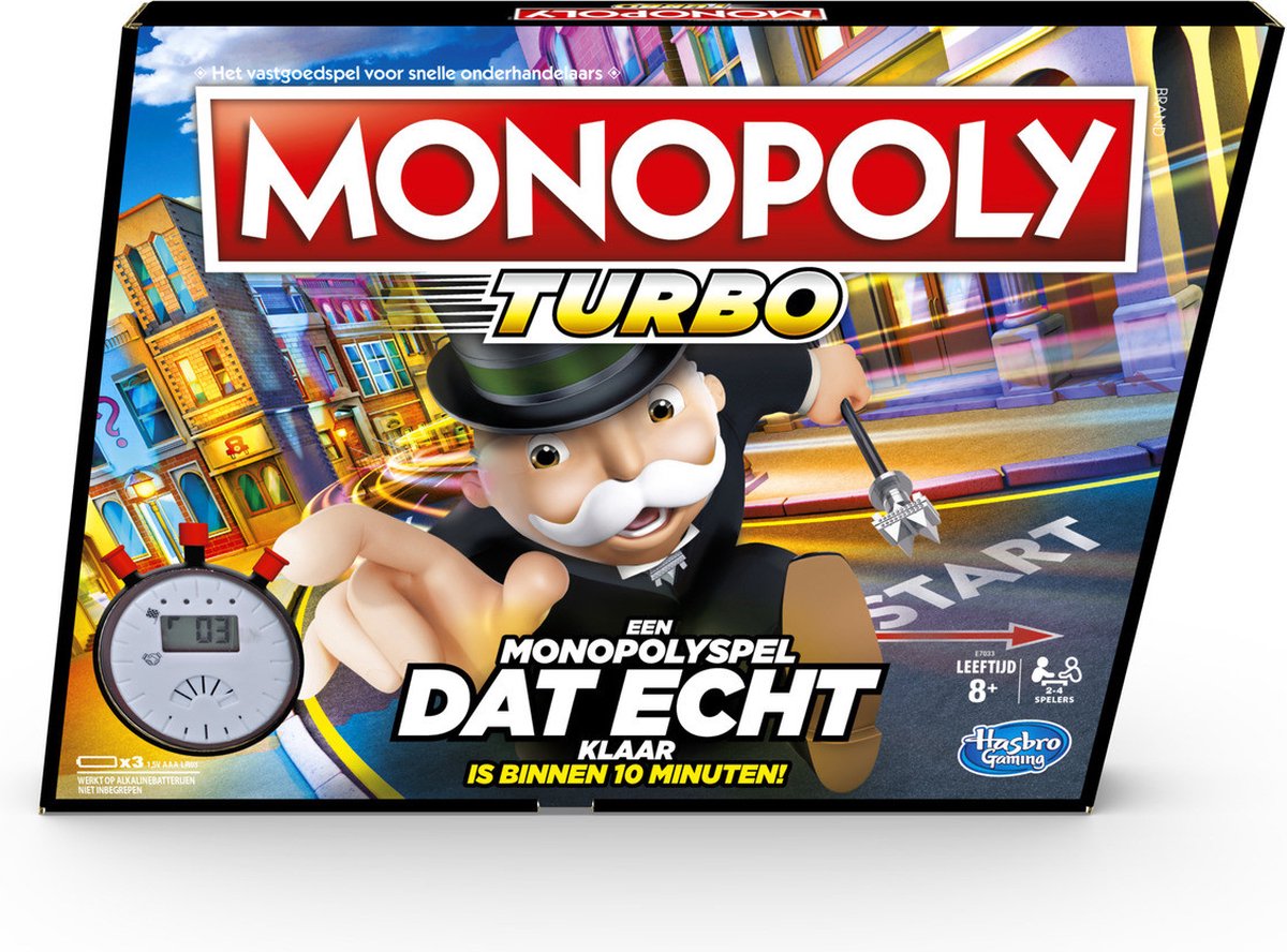 Me supermarkt belegd broodje Monopoly Turbo - Bordspel | Games | bol.com