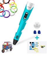 Vivid Green 3D Pen Starterspakket - 3D Pennen - Printer Pen - Voor Kinderen - Met 10 Kleuren Vullingen van 10 Meter - Filament - Blauw